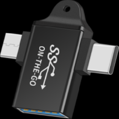 Micro USB+Type C male to USB3.0 A female OTG 