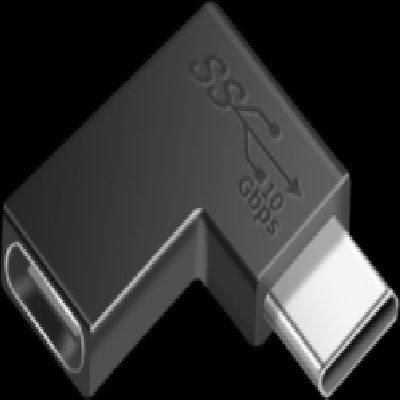 90 degree Type-C male to C female adapter 