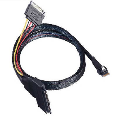 Slim SAS SFF-8654 4i to U.2 SFF-8639+Power 15P SATA